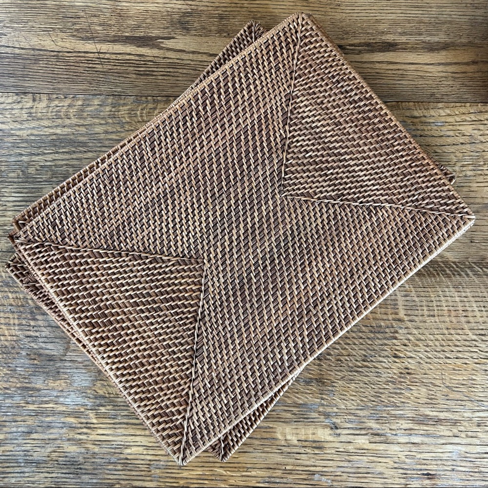 Tava Handwoven Rattan Rectangular Placemats/Chargers